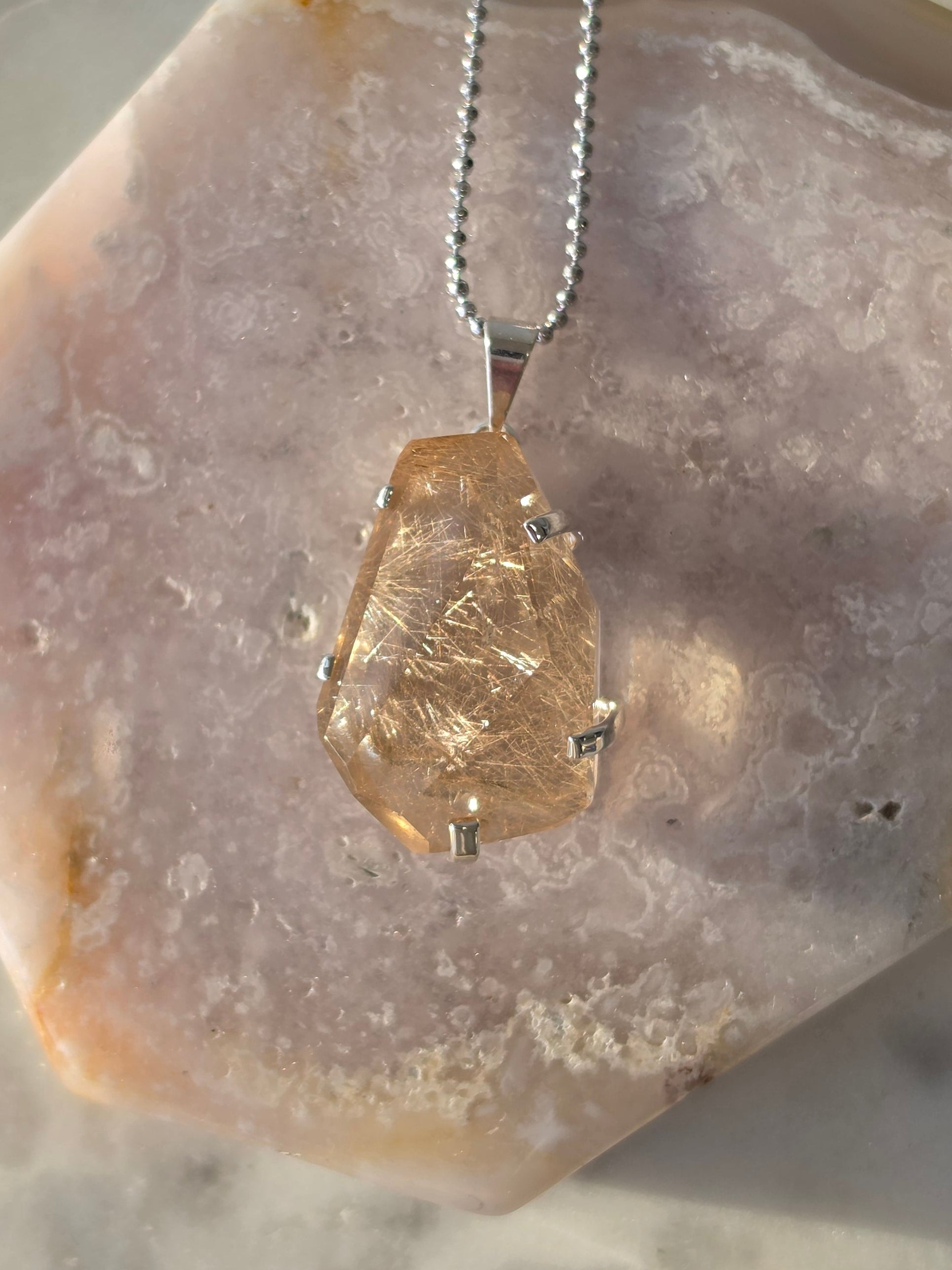 Rutilated Quartz Pendants | Silver