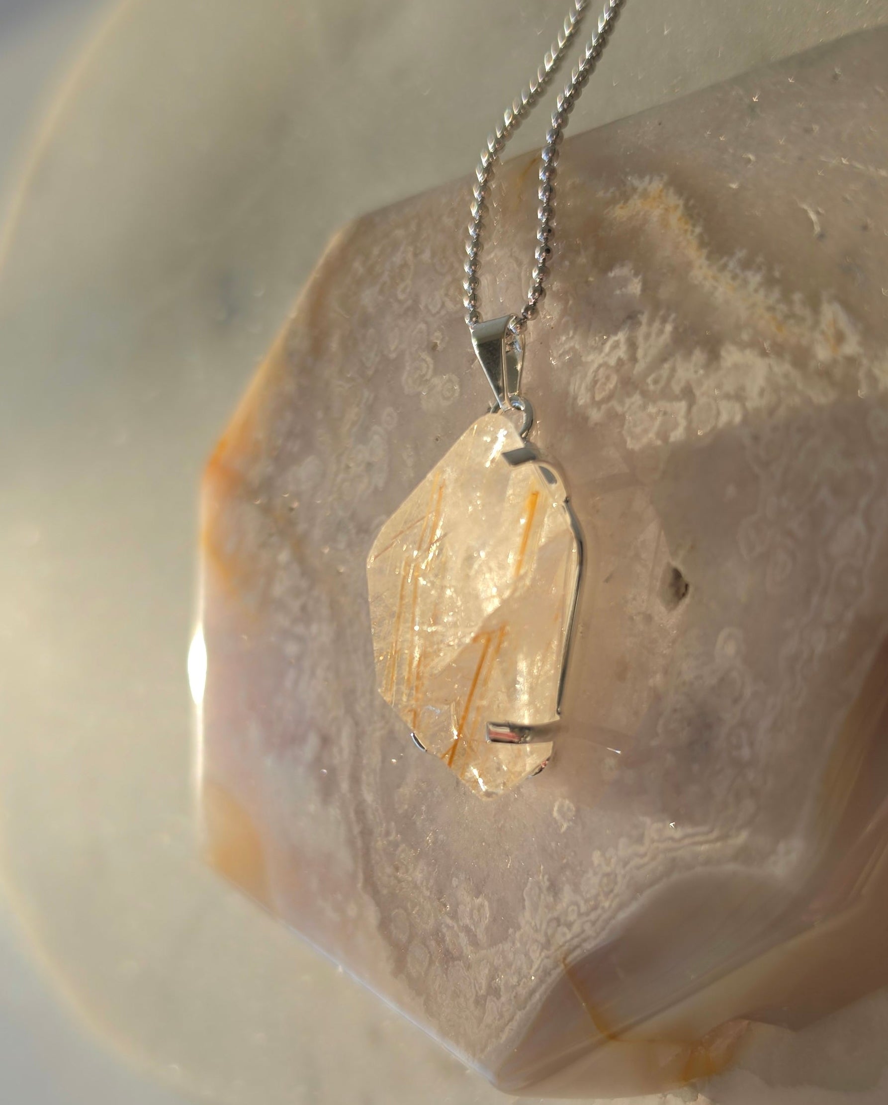 Rutilated Quartz Pendants | Silver