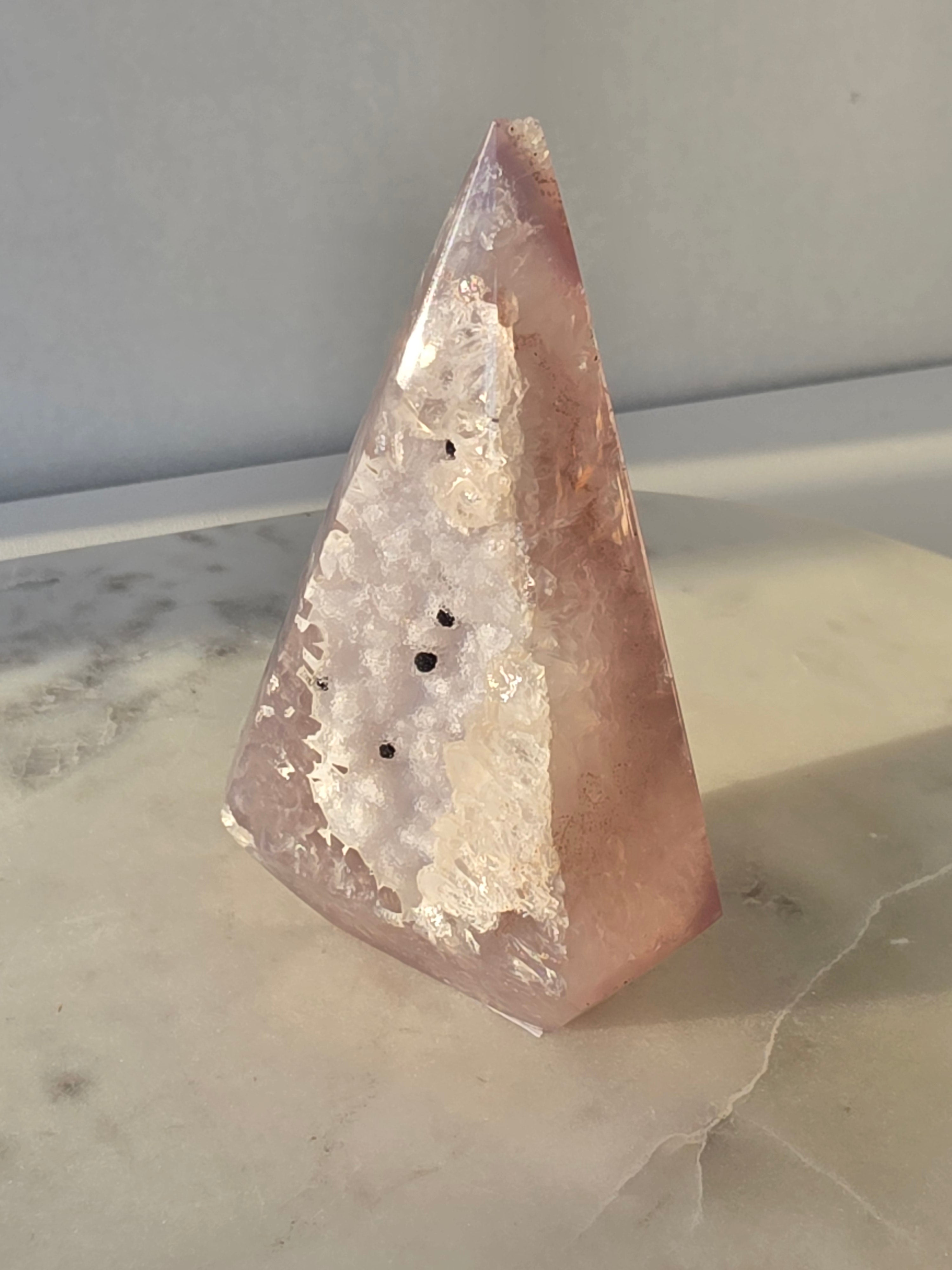 Agate Diamond with Sugar Druzy