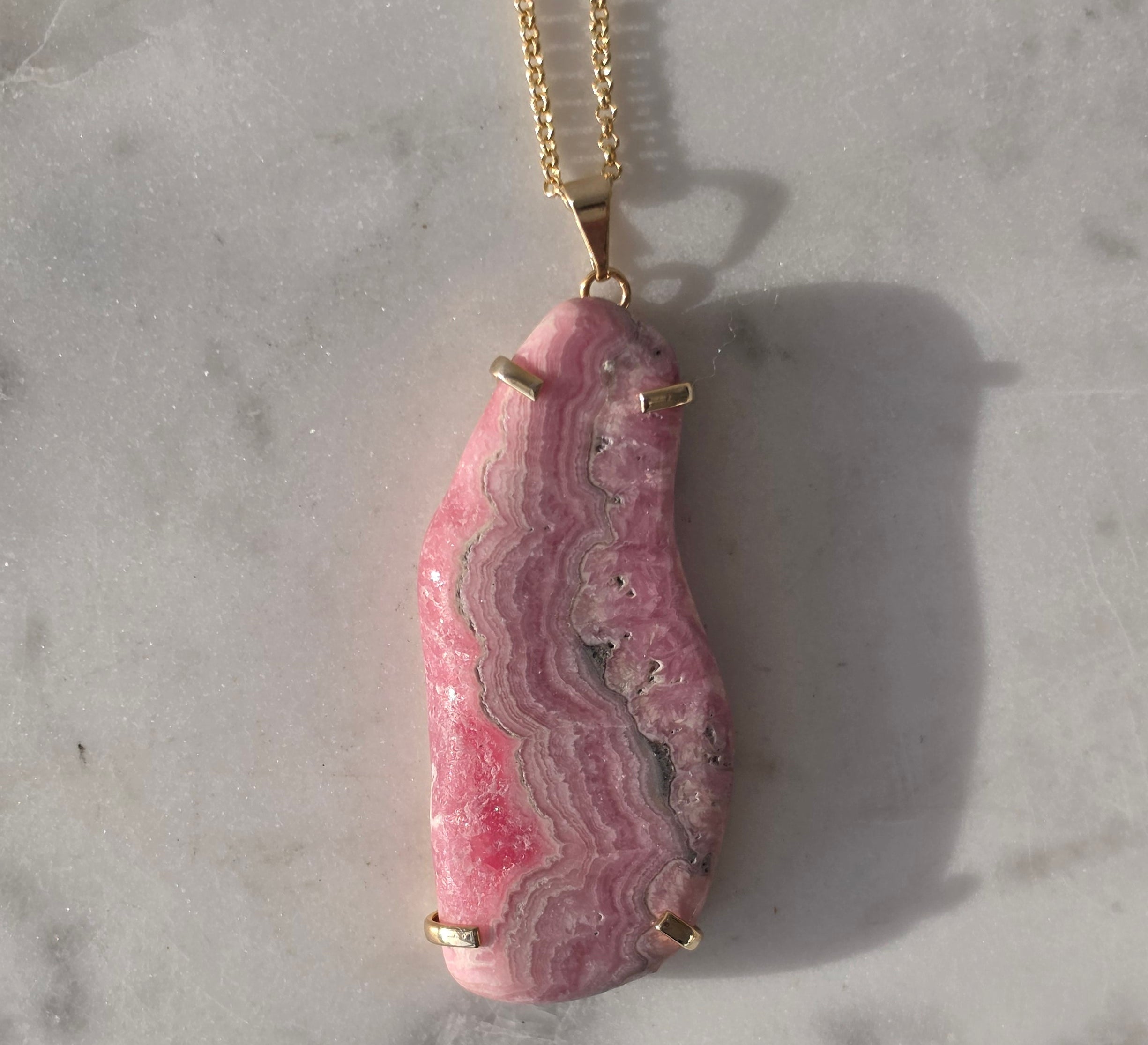 Rhodochrosite Pendants Gold