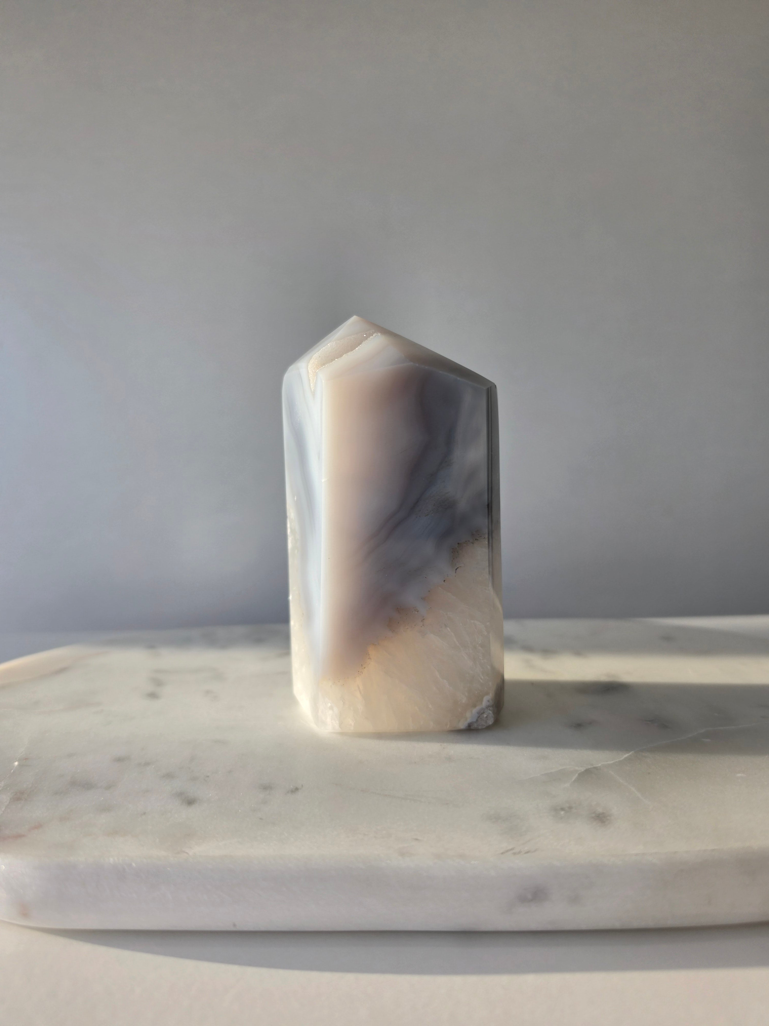 Chunky Agate Tower with Druzy