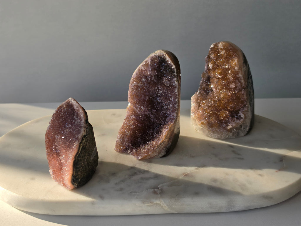 Druzy Amethyst cut base with intense sparkle