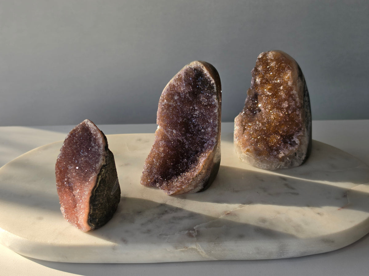 Druzy Amethyst cut base with intense sparkle