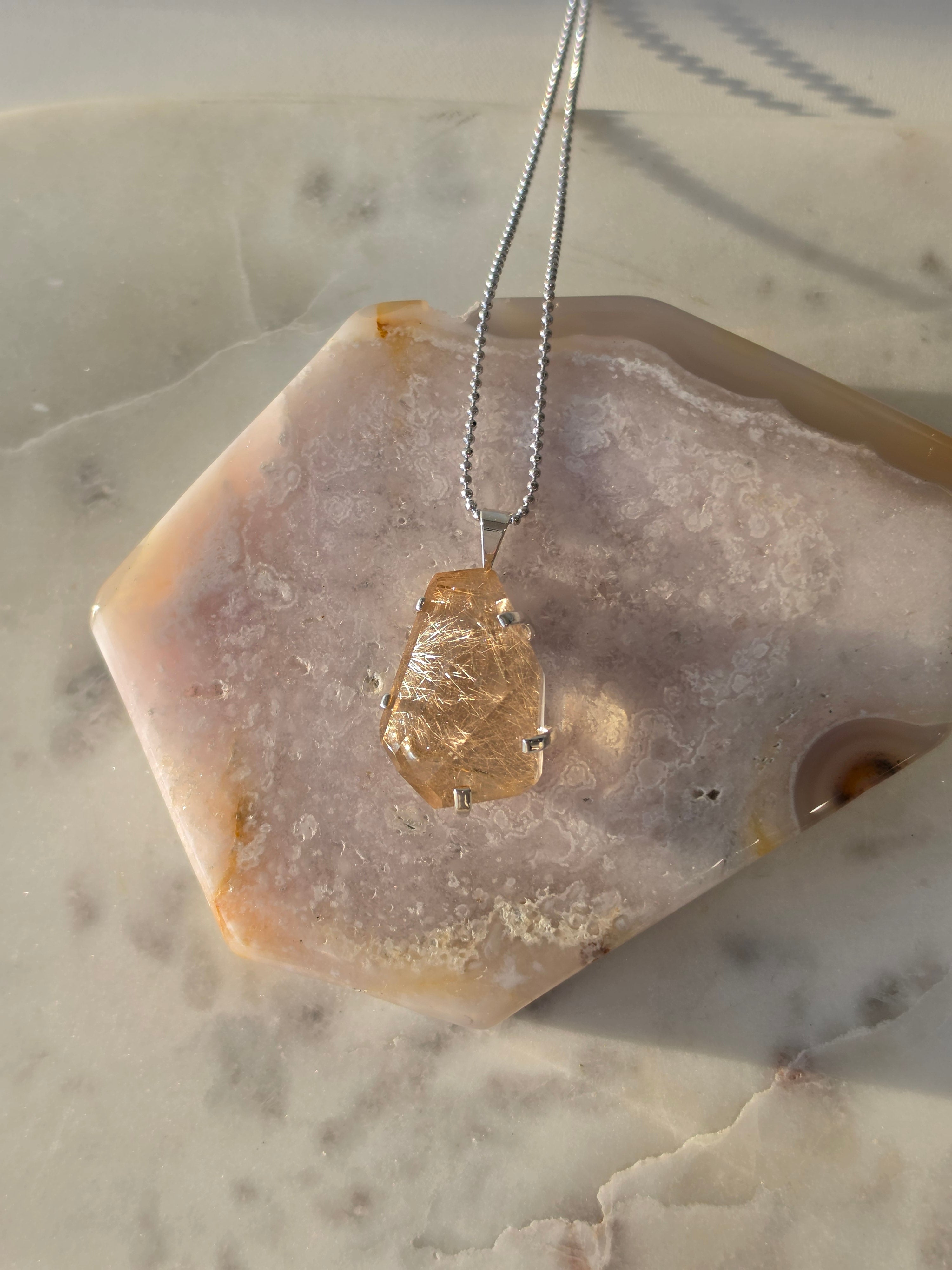 Rutilated Quartz Pendants | Silver