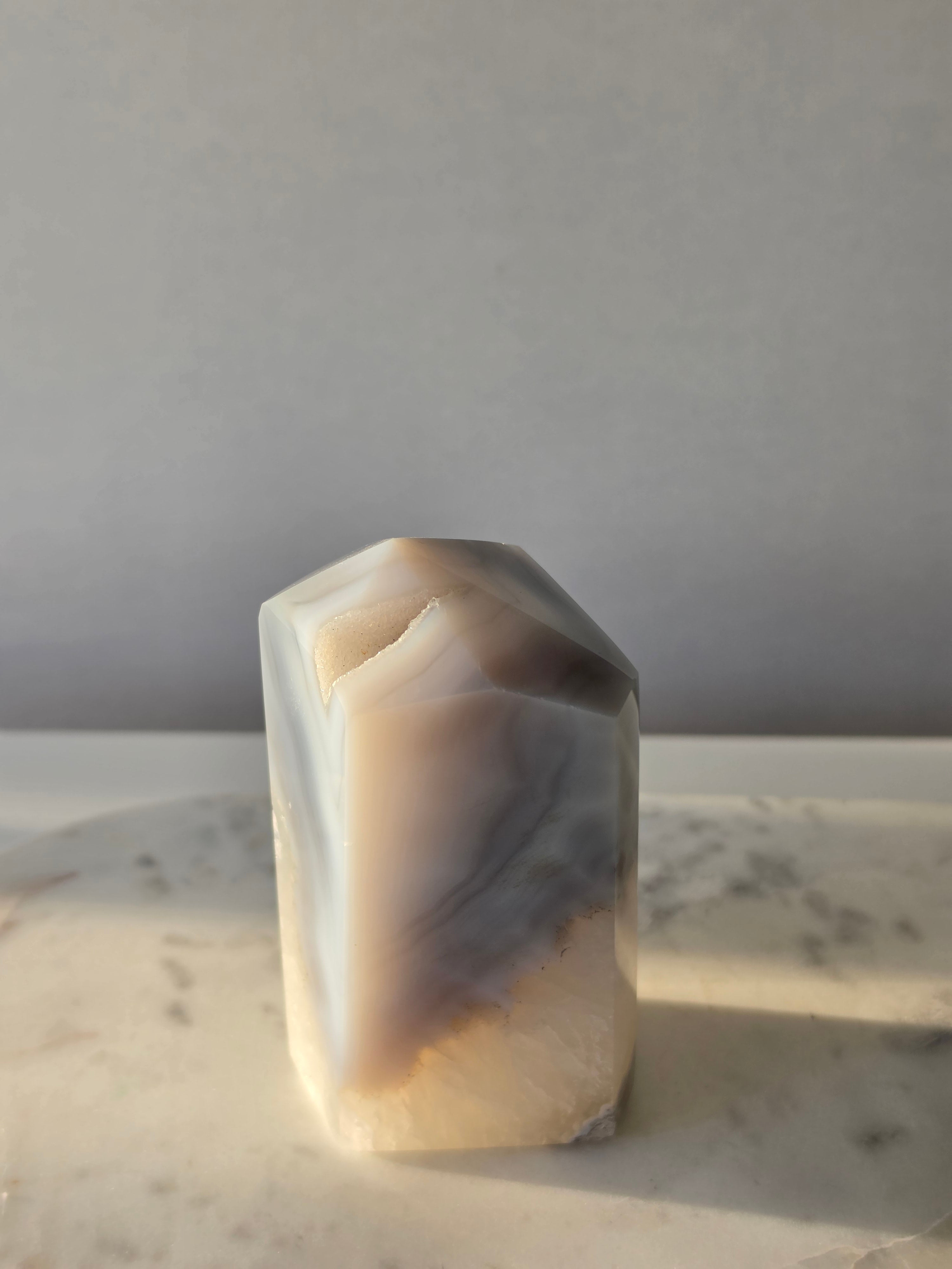 Chunky Agate Tower with Druzy