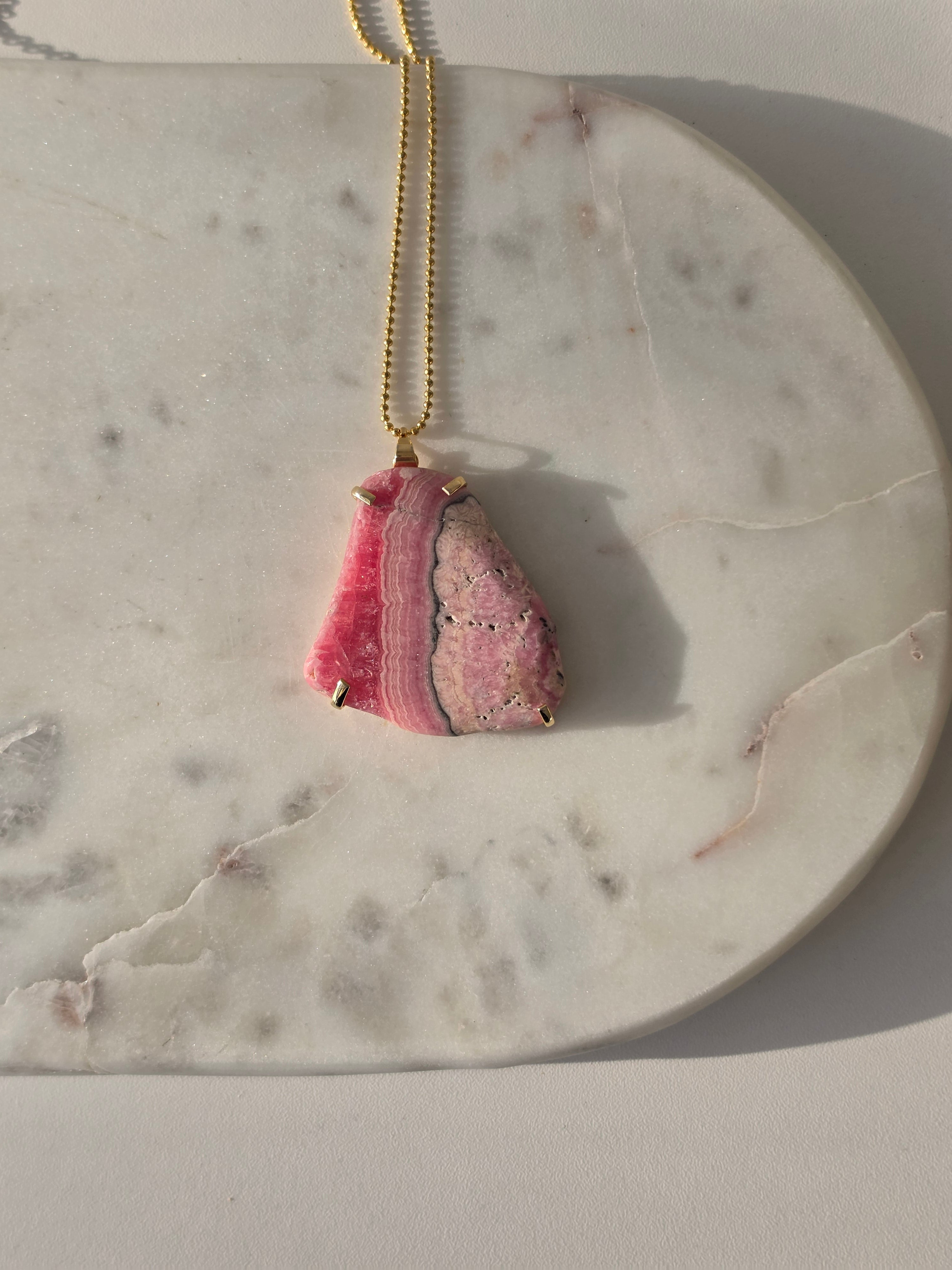 Rhodochrosite Pendants Gold