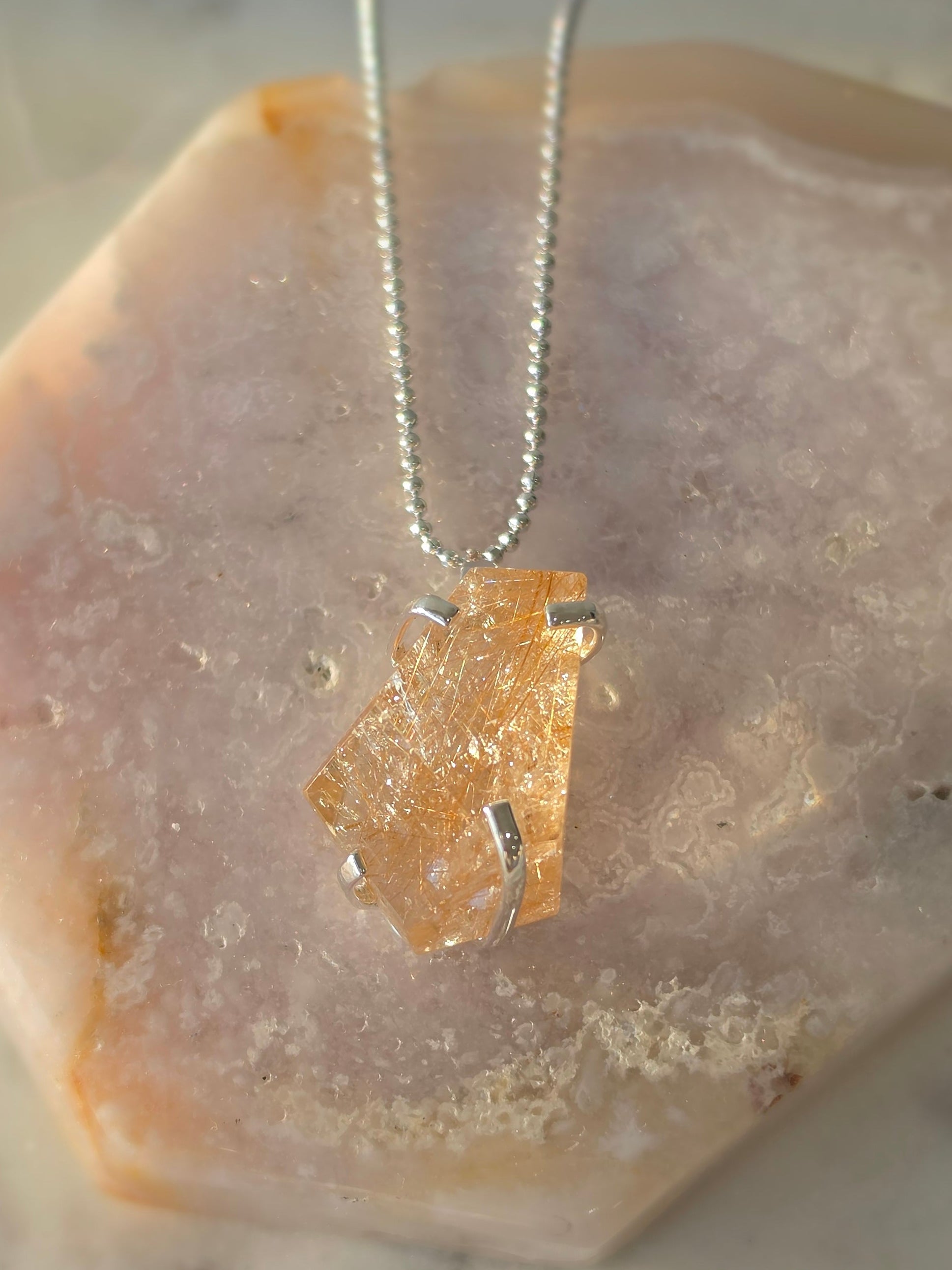 Rutilated Quartz Pendants | Silver