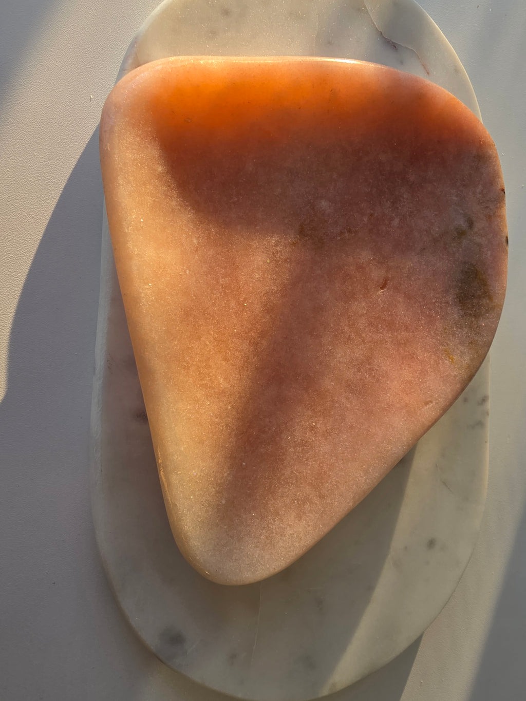 Brazilian Pink Amethyst bowl with sparkling crystal formation, soft blush pink tones 