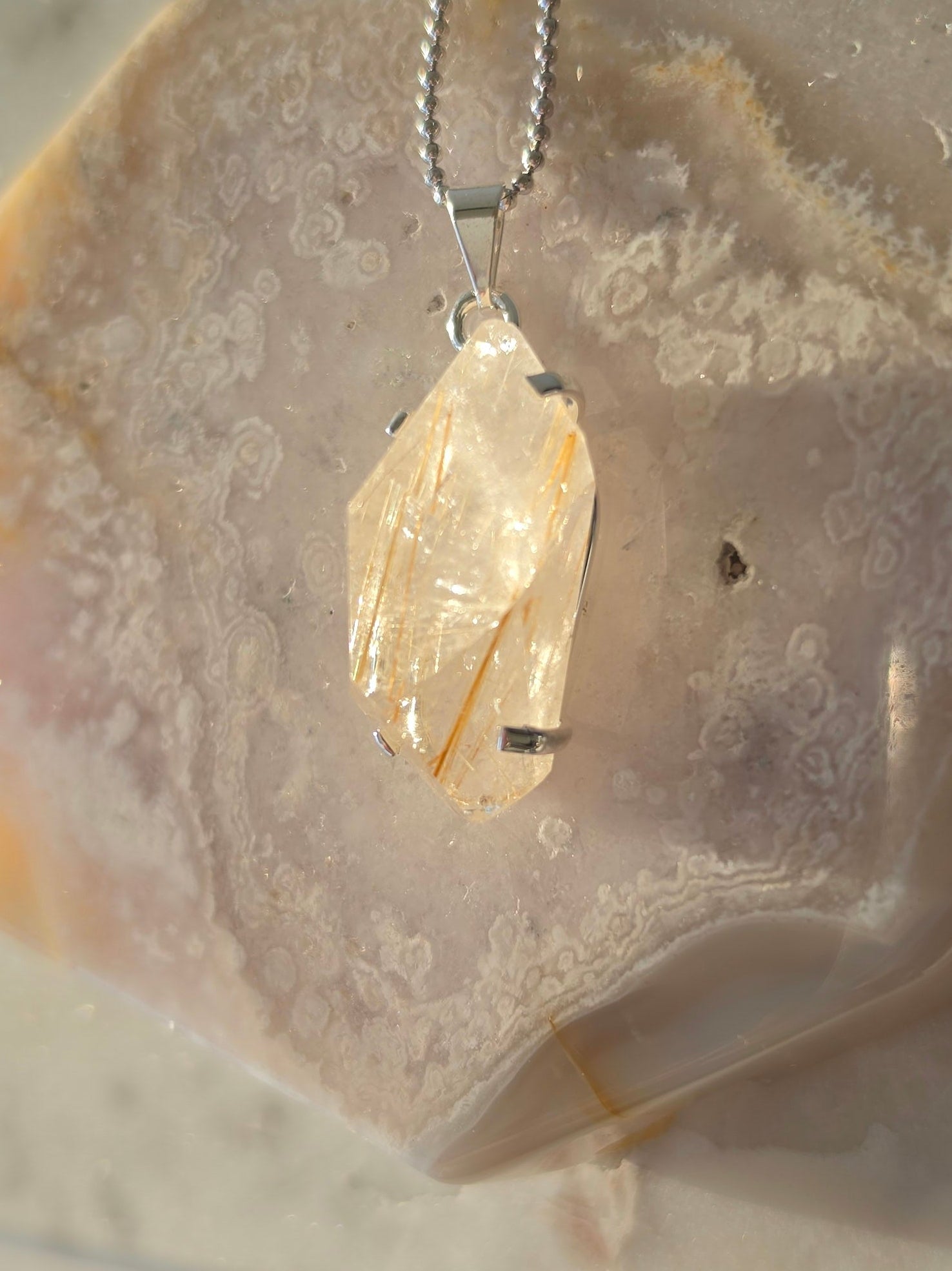 Rutilated Quartz Pendants | Silver