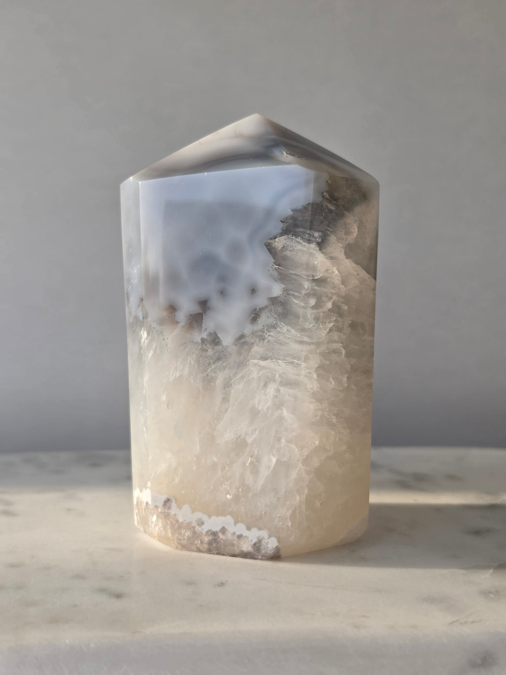 Chunky Agate Tower with Druzy