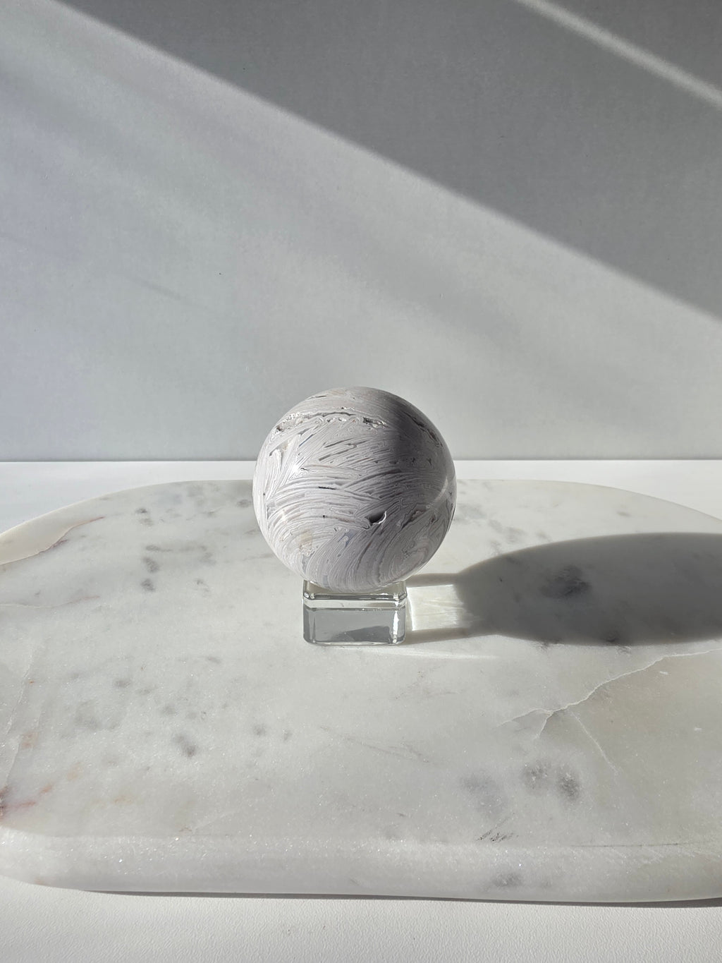 White Crazy Lace Agate Sphere 3