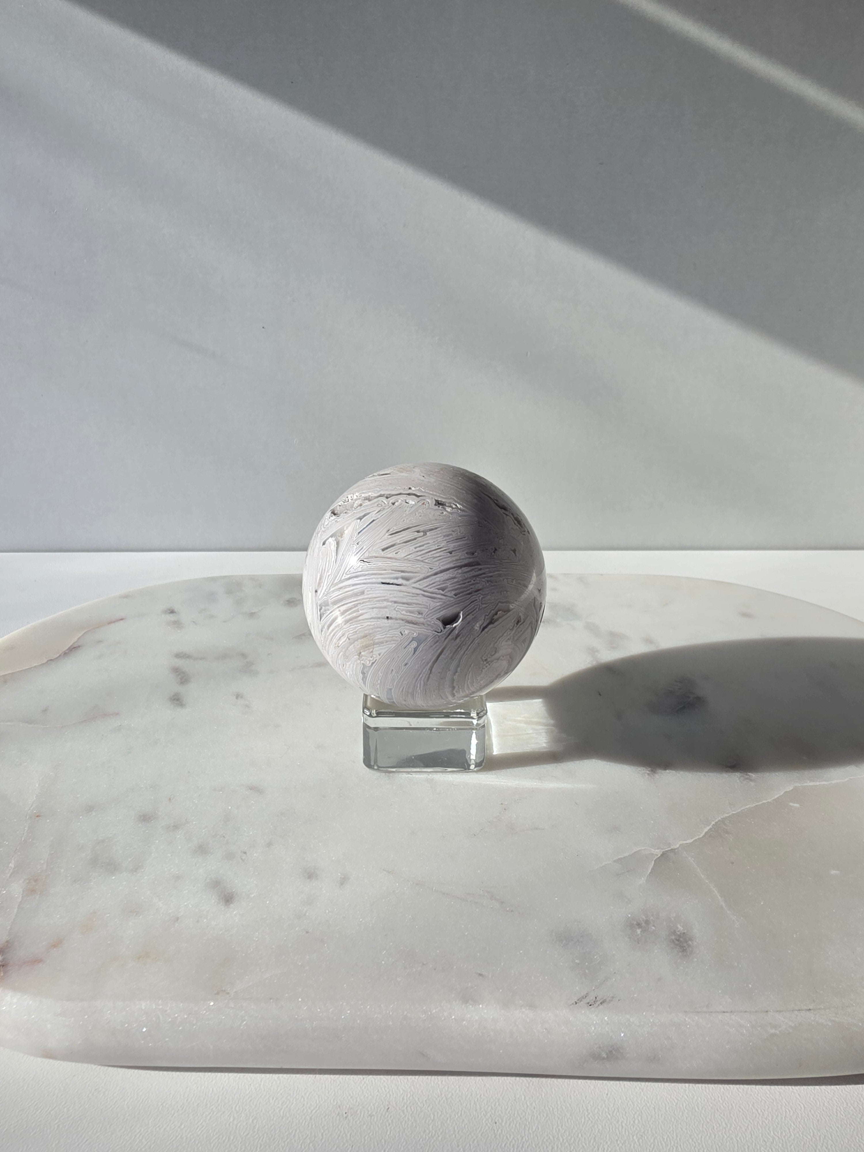 White Crazy Lace Agate Sphere 3